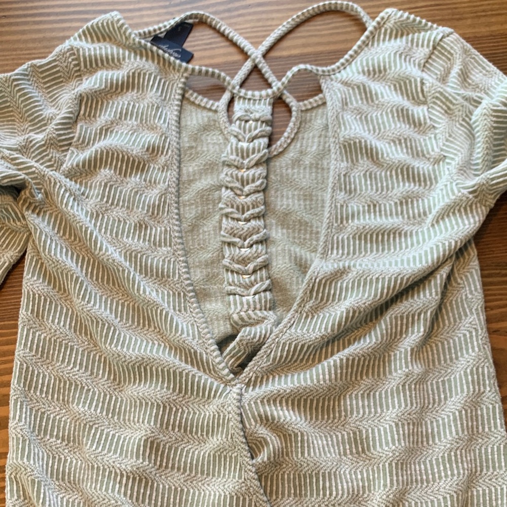 Daytrip Mint and White Striped Knit Top - Picture 3 of 3